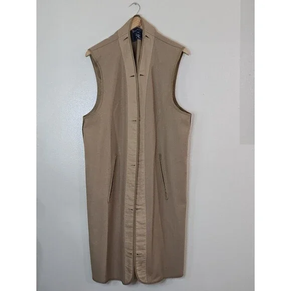 Burberrys Vintage Wool Trench Coat Liner Camel Removable Vest 100% Wool - Picture 9 of 9
